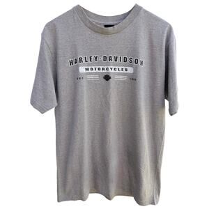 Harley Davidson Topeka Kansas Graphic T Shirt Mens Large Gray USA Made